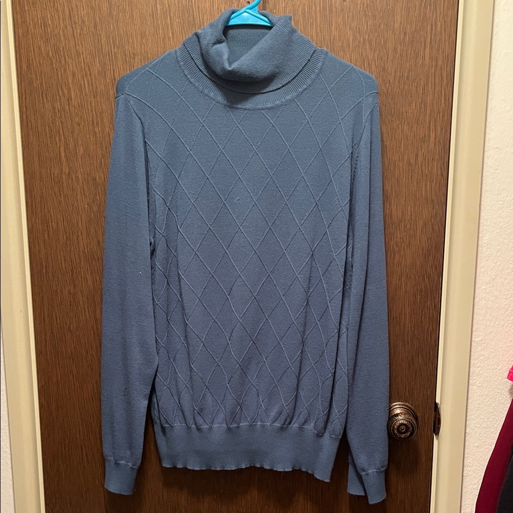 Blue Turtleneck Sweater